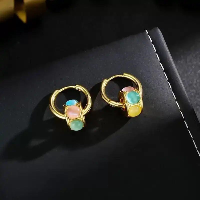 Colorful Magic Cube Dopamine Cat Earrings