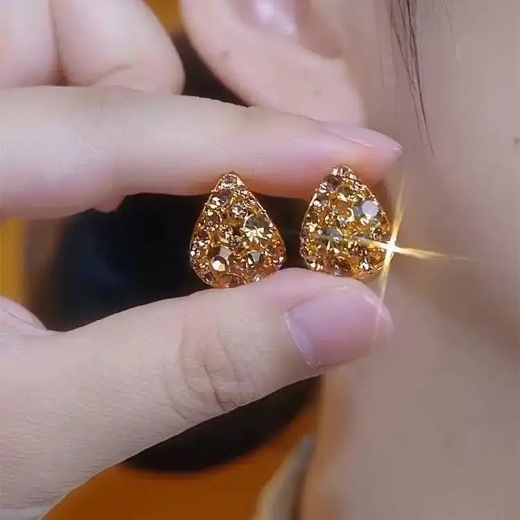 Colorful Teardrop Crystal Stud Earrings