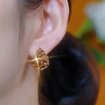 Colorful Teardrop Crystal Stud Earrings