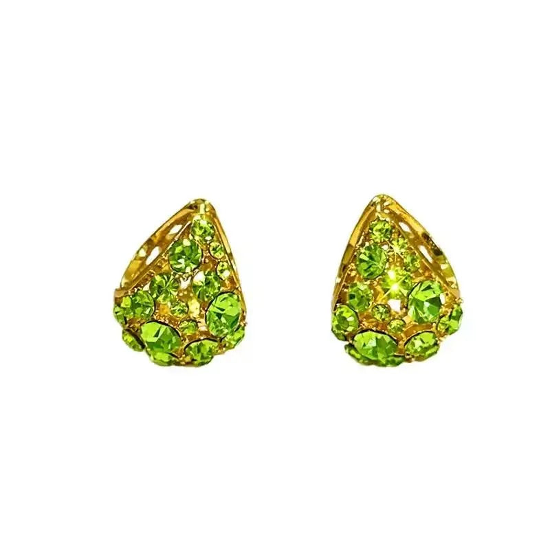 Colorful Teardrop Crystal Stud Earrings