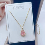 Colorful Tulip Crystal Pendant Necklace