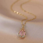 Colorful Tulip Crystal Pendant Necklace