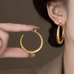 Commute Metal Crystal Hoop Earrings