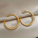 Commute Metal Crystal Hoop Earrings