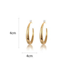 Commute Metal Crystal Hoop Earrings