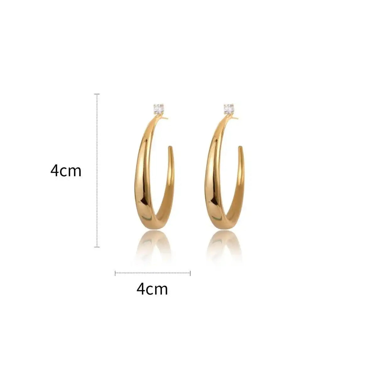 Commute Metal Crystal Hoop Earrings