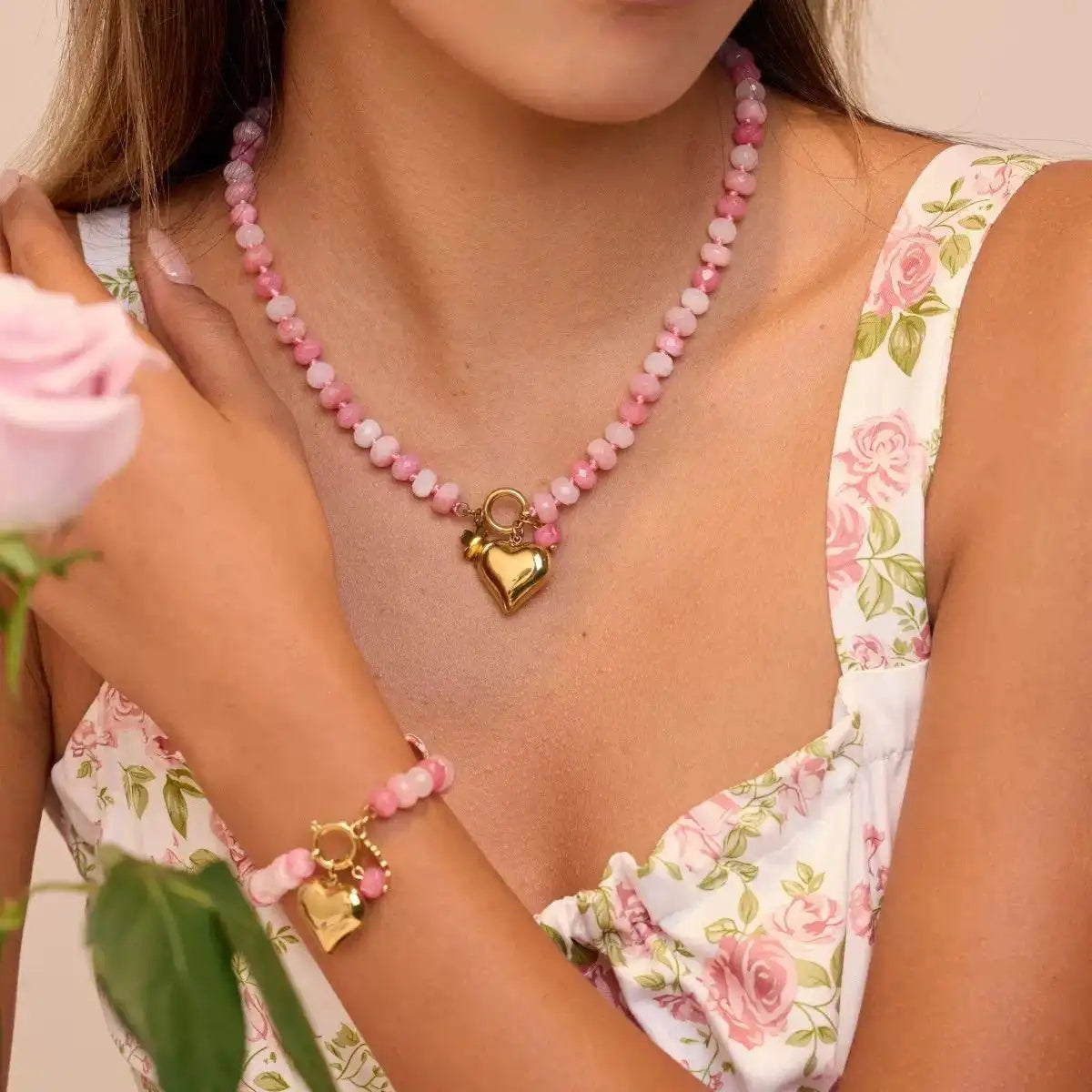 Commuter Pink Heart Necklace