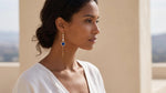 Connected Hearts Blue Heart Tassel Drop Earrings