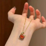 Crab Colorful Diamonds Necklace