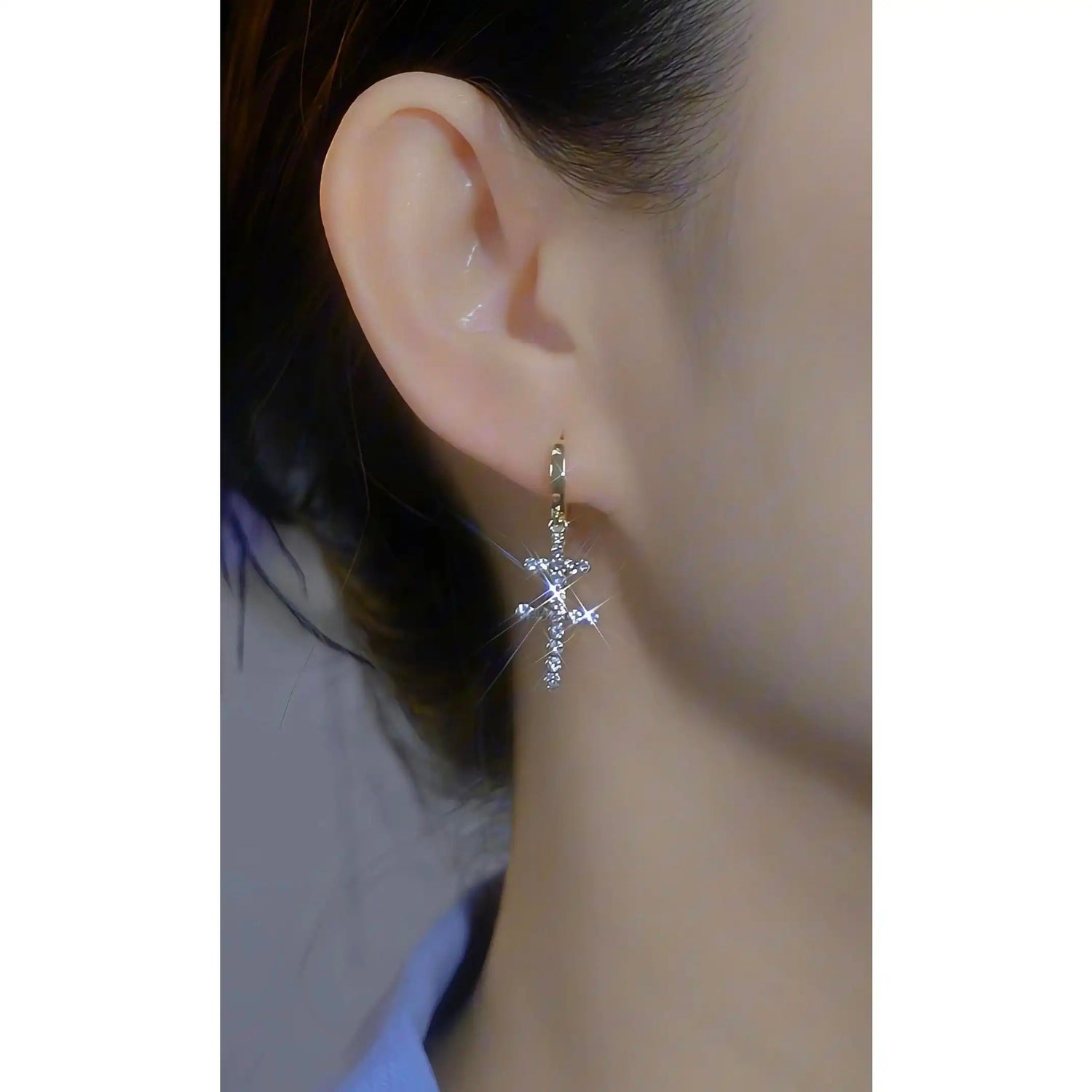 Cross Crystal Earrings