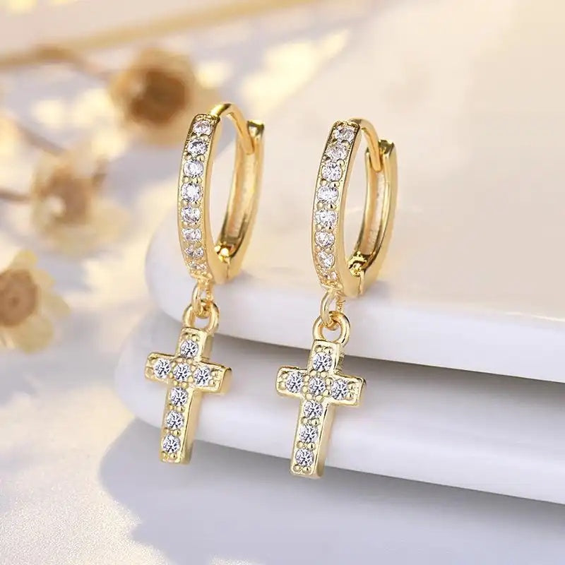 Cross Crystal for Men and Earrings