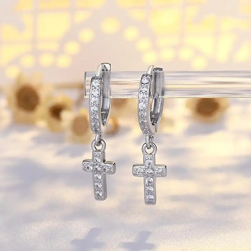 Cross Crystal for Men and Earrings