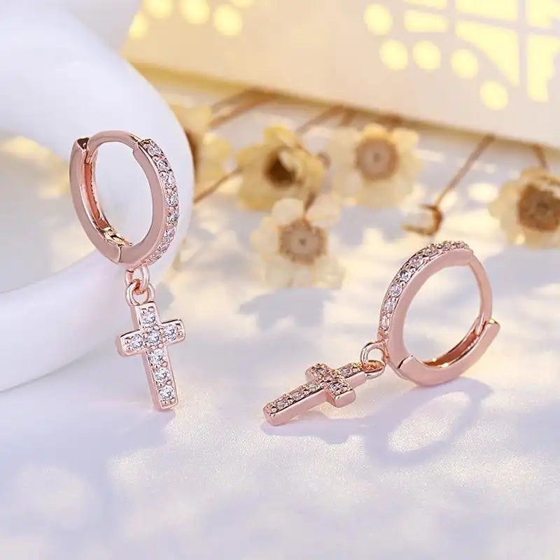 Cross Crystal for Men and Earrings