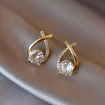 Cross Crystal Needle Stud Earrings