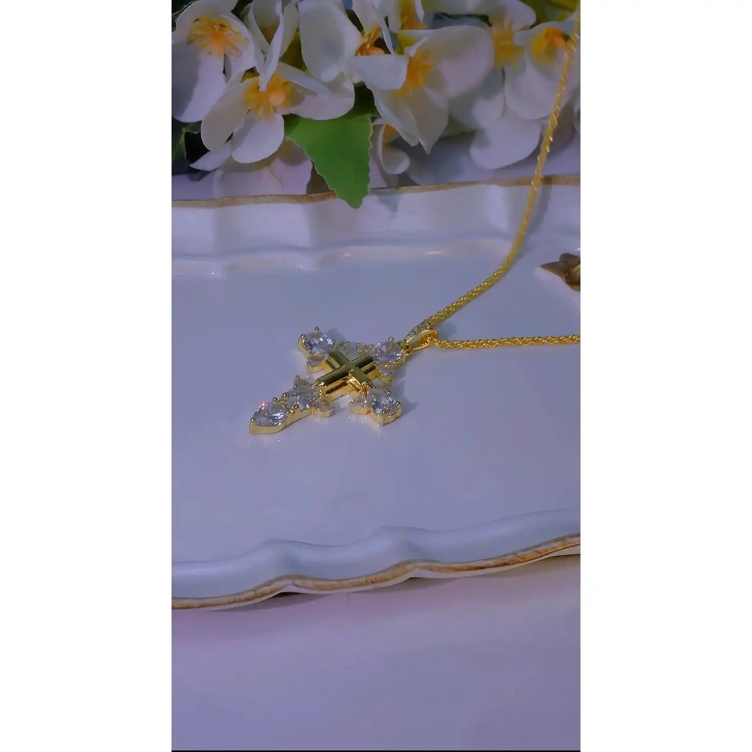 Cross Crystal Retro Pendant Necklace