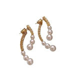 Cross Pearl Long Hot Earrings