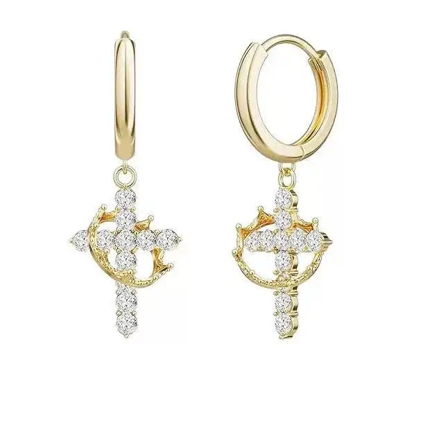 Crown Cross Attention To Detail Earrings