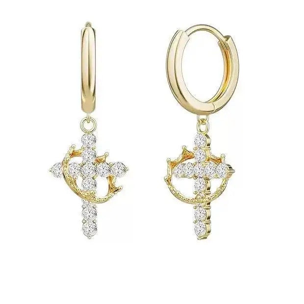 Crown Cross Attention To Detail Earrings