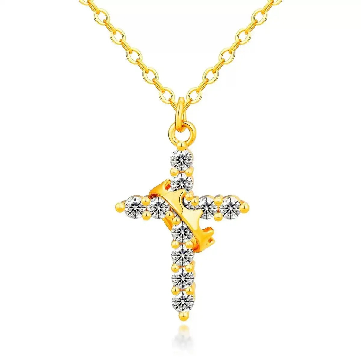 Crown Cross Creative Cross Hollow Necklace