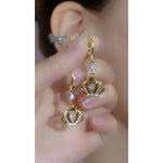Crown Vintage French Earrings