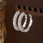 Crushed Silver Texture Hoop Earrings