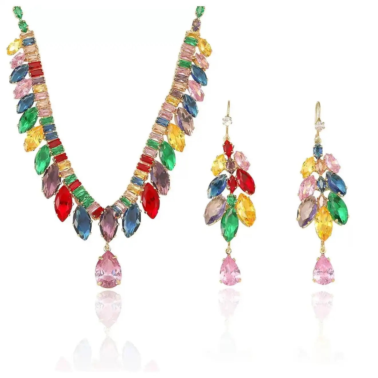 Crystal and Ins Colorful Flower Necklace