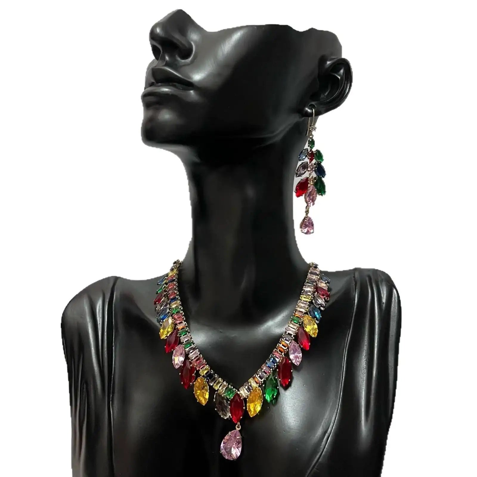 Crystal and Ins Colorful Flower Necklace