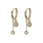 Crystal Ball Minimalist Round Hoop Earrings