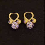 Crystal Ball Round Hoop Earrings