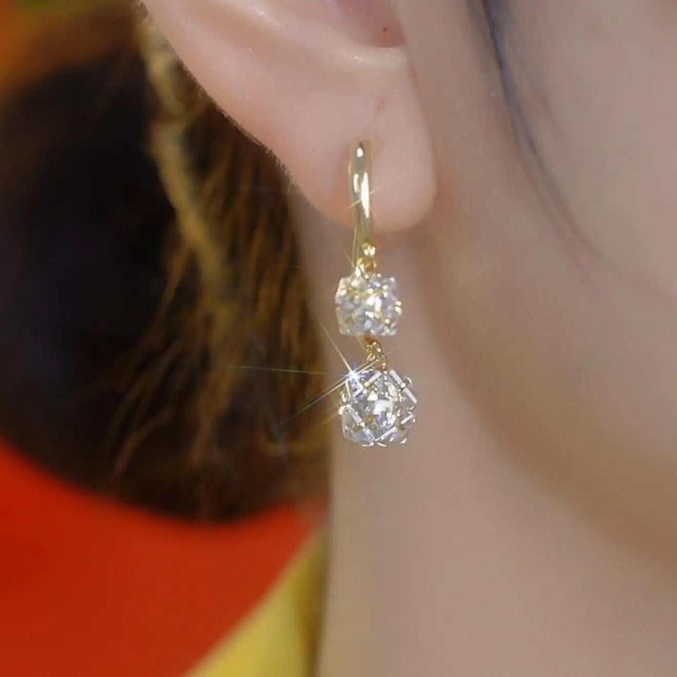 Crystal Ball Tassel Drop Earrings