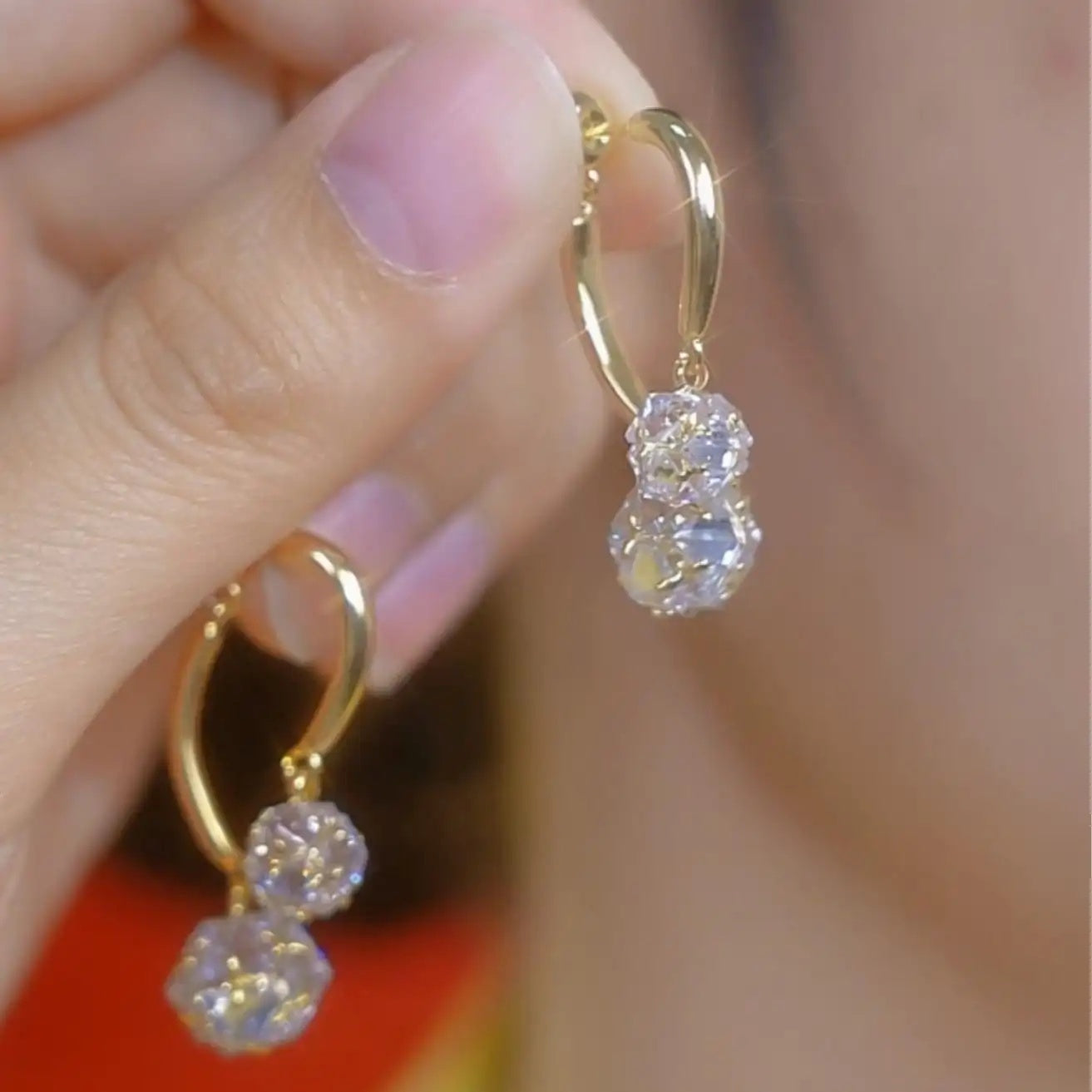 Crystal Ball Tassel Drop Earrings