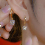 Crystal Ball Tassel Drop Earrings