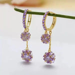 Crystal Ball Tassel Long Drop Earrings