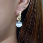 Crystal Bead Transparent Pearl-Like Earrings