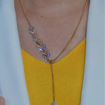 Crystal Branch Lariat Necklace
