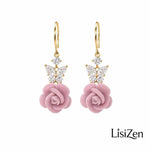 Crystal Butterfly Bowknot Drop Earrings
