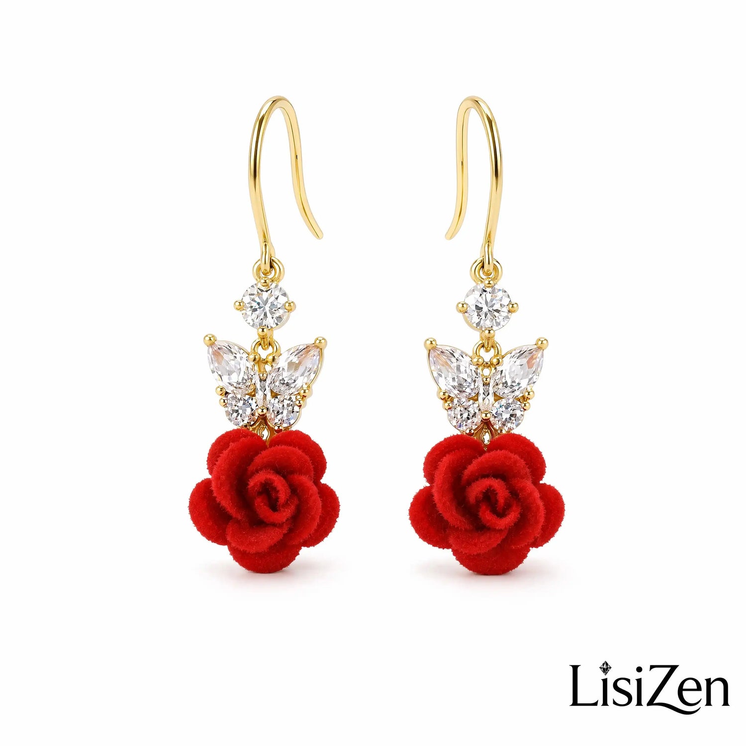 Crystal Butterfly Bowknot Drop Earrings
