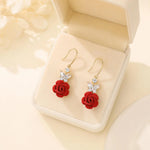 Crystal Butterfly Bowknot Drop Earrings