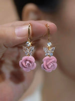 Crystal Butterfly Bowknot Drop Earrings