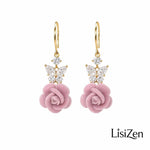 Crystal Butterfly Bowknot Drop Earrings