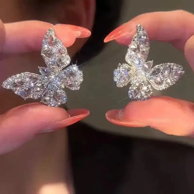 Crystal Butterfly Clip-On for Non-Pierced Earrings