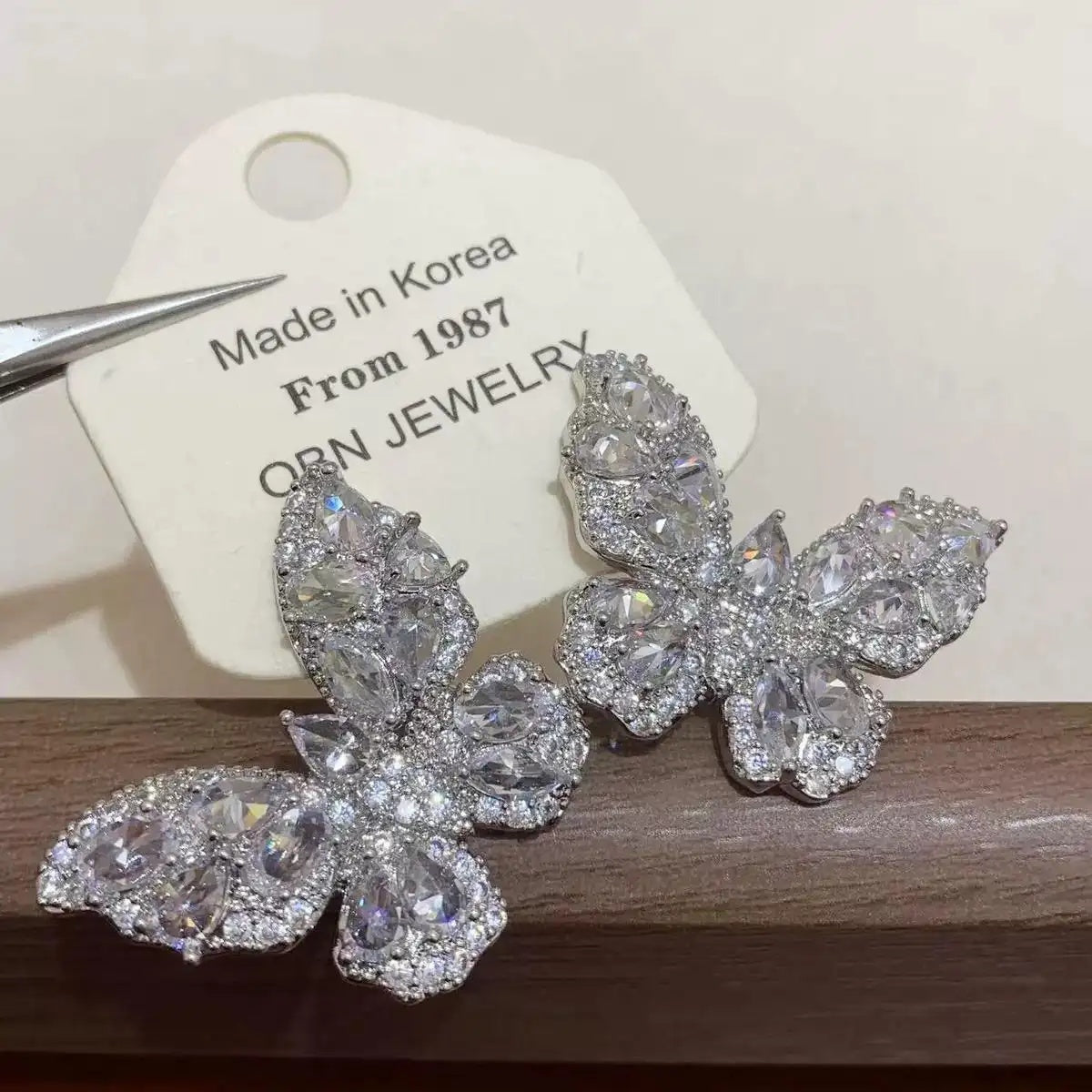Crystal Butterfly Clip-On for Non-Pierced Earrings