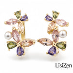 Crystal Butterfly Ear Hoop Earrings