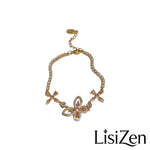 Crystal Butterfly Flower Bracelet