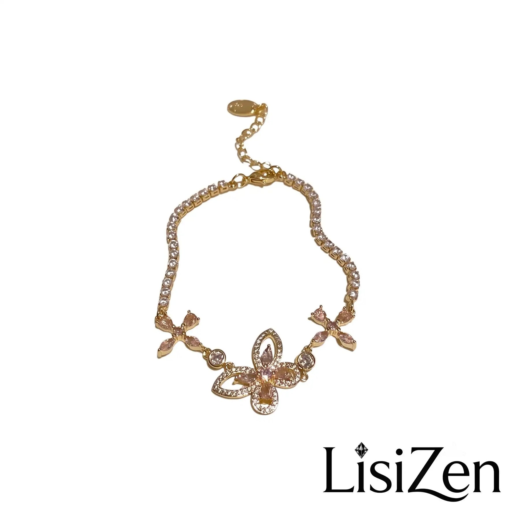 Crystal Butterfly Flower Bracelet