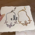 Crystal Butterfly Flower Korean Ins Bracelet