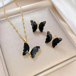 Crystal Butterfly Jewelry Set