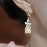 Crystal Butterfly Mesh Teardrop Drop Earrings