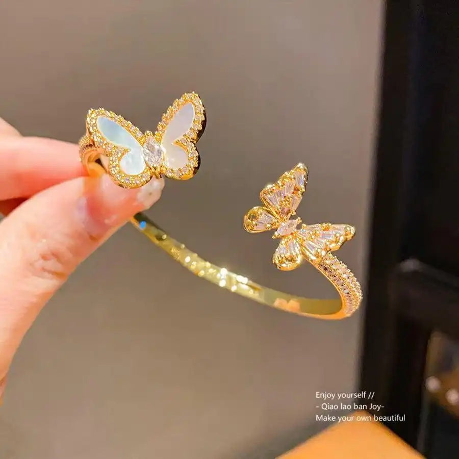 Crystal Butterfly Mother of Pearl Bracelet