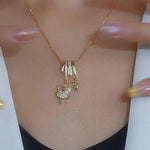 Crystal Butterfly Pendant Necklace